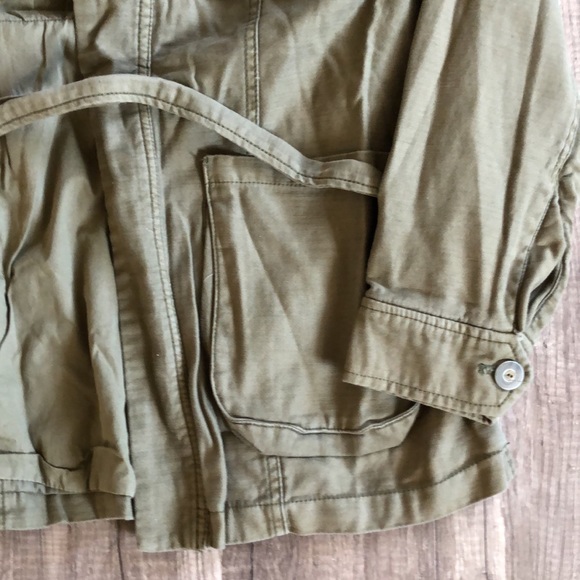 Free People In Our Nature Military Green Wrap Cargo Jacket M - Picture 4 of 14